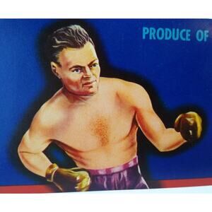 Puggy Brand Shirtless Man With Boxing Gloves Crate Label Original 1950's Boxer
